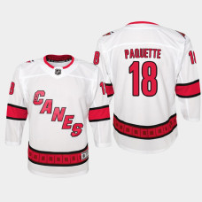 Youth Carolina Hurricanes Cedric Paquette #18 Premier Away 2021 Jersey White