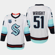 Youth Seattle Kraken Shane Wright #51 Away 2022 NHL Draft Jersey White