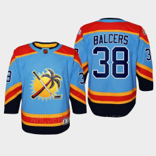 Rudolfs Balcers Florida Panthers Special Edition 2.0 Replica Retro Youth Jersey Blue With 2023 Stanley Cup Patch