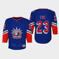 Youth New York Rangers Adam Fox #23 Special Edition 2.0 Replica Retro 2022 Jersey Blue