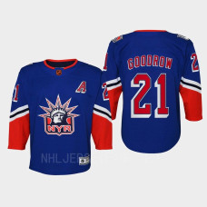 Youth New York Rangers Barclay Goodrow #21 Special Edition 2.0 Replica Retro 2022 Jersey Blue