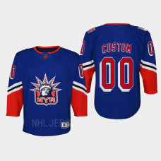 Youth New York Rangers Custom #00 Special Edition 2.0 Replica Retro 2022 Jersey Blue