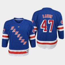 Youth New York Rangers Morgan Barron #47 Home 2021 Jersey Blue