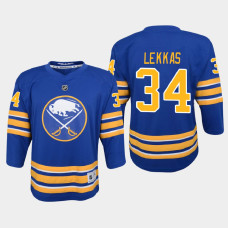 Youth Buffalo Sabres Stefanos Lekkas #34 Home 2021 Jersey Royal