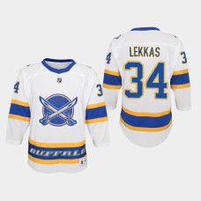 Youth Buffalo Sabres Stefanos Lekkas #34 Reverse Retro 2021 Jersey White