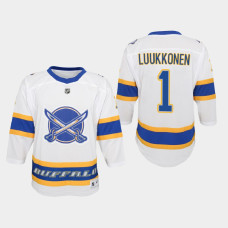 Youth Buffalo Sabres Ukko-Pekka Luukkonen #1 Reverse Retro 2021 Jersey White