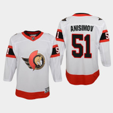 Youth Ottawa Senators Artem Anisimov #51 Away 2021 Jersey White