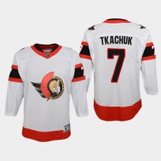 Youth Ottawa Senators Brady Tkachuk #7 Away 2021 Jersey White