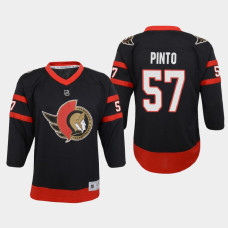 Youth Ottawa Senators Shane Pinto #57 Home 2021 Jersey Black