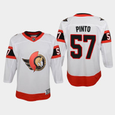 Youth Ottawa Senators Shane Pinto #57 Away 2021 Jersey White