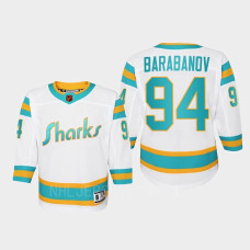 Youth San Jose Sharks Alexander Barabanov #94 Special Edition 2.0 Replica Retro 2022 Jersey White