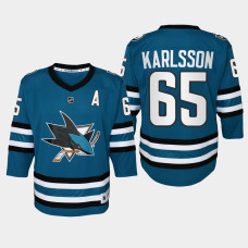 Youth San Jose Sharks Erik Karlsson #65 Home Replica 2022-23 Jersey Teal