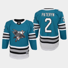 Youth San Jose Sharks Greg Pateryn #2 Throwback 30th Anniversary 2021 Jersey Blue