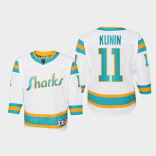 Youth San Jose Sharks Luke Kunin #11 Special Edition 2.0 Replica Retro 2022 Jersey White