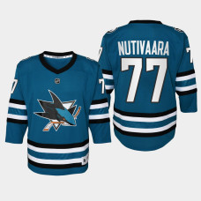 Youth San Jose Sharks Markus Nutivaara #77 Home Replica 2022-23 Jersey Teal