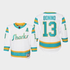 Youth San Jose Sharks Nick Bonino #13 Special Edition 2.0 Replica Retro 2022 Jersey White