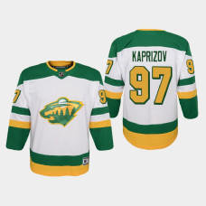 Youth Minnesota Wild Kirill Kaprizov #97 Reverse Retro 2021 Jersey White