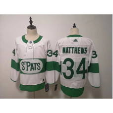 Toronto Maple Leafs #34 Auston Matthews St. Pats Road Authentic Player White Jersey