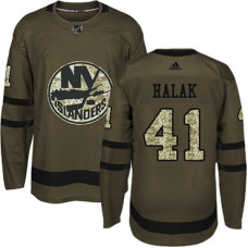 Islanders #41 Jaroslav Halak Green Salute to Service Stitched Jersey