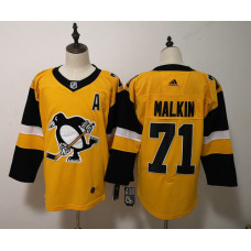 Pittsburgh Penguins #71 Evgeni Malkin Yellow Alternate Stitched Jersey