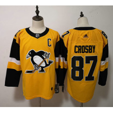 Pittsburgh Penguins #87 Sidney Crosby Yellow Alternate Stitched Jersey