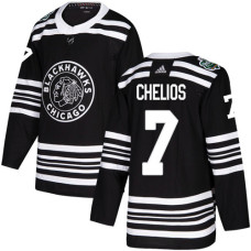 Blackhawks #7 Chris Chelios Black Authentic 2019 Winter Classic Stitched Jersey