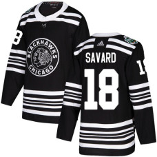 Blackhawks #18 Denis Savard Black Authentic 2019 Winter Classic Stitched Jersey