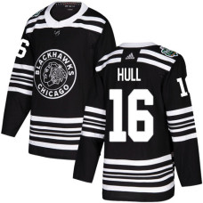 Blackhawks #16 Bobby Hull Black Authentic 2019 Winter Classic Stitched Jersey