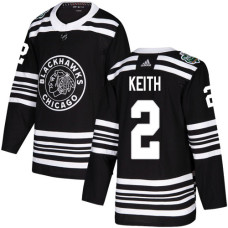 Blackhawks #2 Duncan Keith Black Authentic 2019 Winter Classic Stitched Jersey