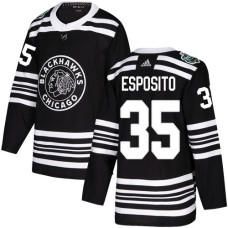 Blackhawks #35 Tony Esposito Black Authentic 2019 Winter Classic Stitched Jersey