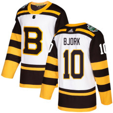 Bruins #10 Anders Bjork White Authentic 2019 Winter Classic Stitched Jersey