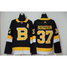 Boston Bruins #37 Patrice Bergeron Black Throwback Authentic Stitched Hockey Jersey