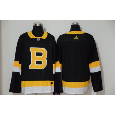 Boston Bruins Blank Black Throwback Authentic Stitched Hockey Jersey