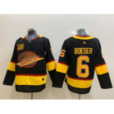 Vancouver Canucks 6 Brock Boeser Black 50th Season Jersey