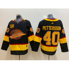 Vancouver Canucks 40 Elias Pettersson Black 50th Season Jersey