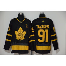 Toronto Maple Leafs #91 John Tavares Black City Edition Authentic Stitched Hockey Jersey