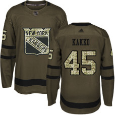 New York Rangers #45 Kaapo Kakko Green Salute to Service Stitched Hockey Jersey