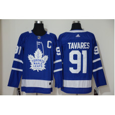 Toronto Maple Leafs #91 John Tavares with C Patch Royal Blue Home Stitched Jersey