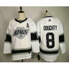 Los Angeles Kings #8 Drew Doughty White With A Patch Stitched Jersey