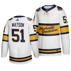 Nashville Predators 51 Austin Watson White 2020 Winter Classic Jersey