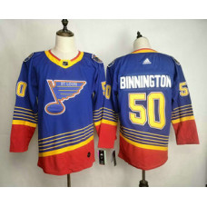 St. Louis Blues #50 Jordan Binnington Blue Stitched Throwback Jersey