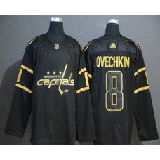 Washington Capitals #8 Alexander Ovechkin Black Golden Stitched Jersey