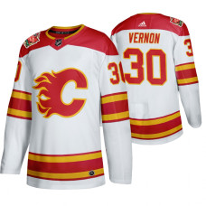 Calgary Flames #30 Mike Vernon 2019 Heritage Classic Authentic Retired White Jersey