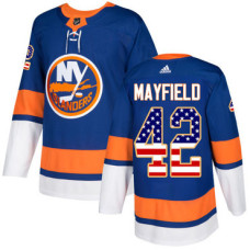 New York Islanders #42 Scott Mayfield Royal Blue Authentic USA Flag Fashion Jersey