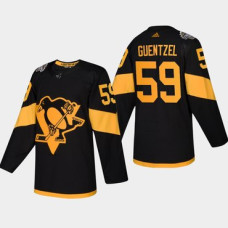 #59 Jake Guentzel Penguins Coors Light 2019 Stadium Series Black Authentic Jersey