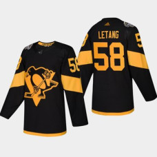 #58 Kris Letang Penguins Coors Light 2019 Stadium Series Black Authentic Jersey