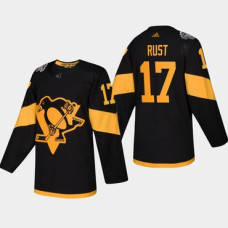 #17 Bryan Rust Penguins Coors Light 2019 Stadium Series Black Authentic Jersey