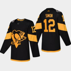 #12 Dominik Simon Penguins Coors Light 2019 Stadium Series Black Authentic Jersey