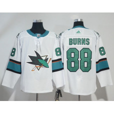 San Jose Sharks #88 Brent Burns White Road Authentic Stitched Jersey