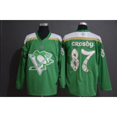 Pittsburgh Penguins 87 Sidney Crosby Green 2019 St. Patrick's Day Jersey